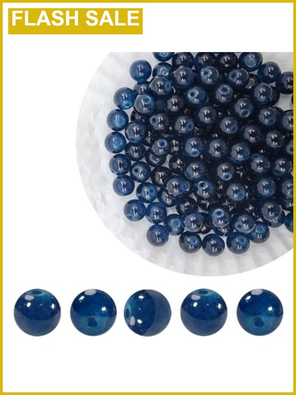 400pc 8mm Round Glass Beads for Bracelet Jewelry Making DIY Crafts
